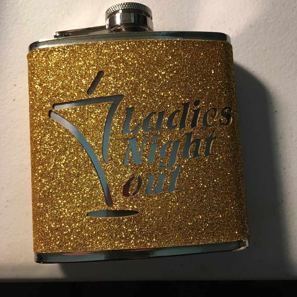 Small Gold Metallic Flask